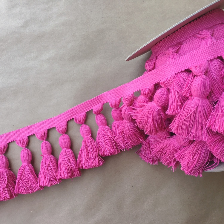 Italian 2 3/4 Mauve Pink Light Pink Tassel Fringe Trim LT-165